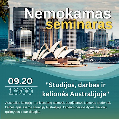 Nemokamas Seminaras: Studijos. Darbas ir  kelionės Australijoje