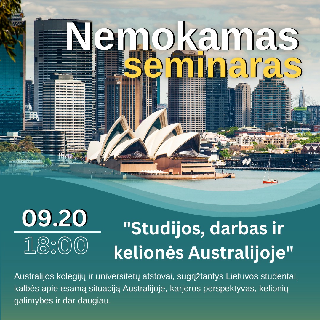 Nemokamas Seminaras: Studijos. Darbas ir  kelionės Australijoje
